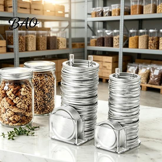 Durable Lid Rack Mason Jar Holder, Storage for Holds 12 Lids & Rings, Countertop Display Compatible with Regular Wide Mouth Jar, Vertical Canning