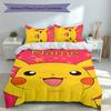 3pcs Custom Name Pokémon Pikachu Bedding Set,Includes 1 Duvet Cover and 2 Pillowcases,All-season Bedroom Decor