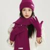 Solid Color Hat, Scarf and Gloves Three-piece Women's Seasonal Thickened Warm and Cold-proof Knitted Wool Hat Set