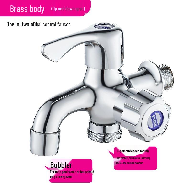 Dual-Outlet 4-Point Washing Machine Faucet with Household Switch
