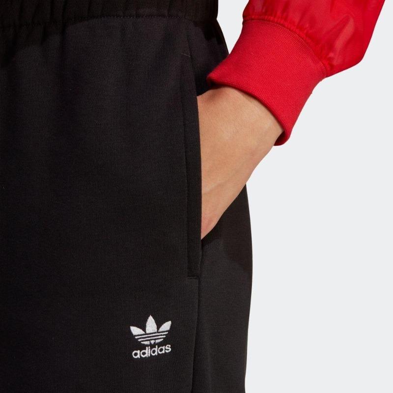 adidas Pantaloni de jogging Originals Trefoil cu logo monocrom, cu talie elastică, pentru femei, negru IA6437