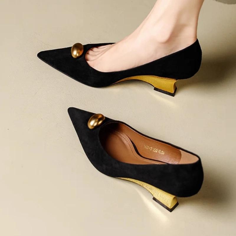 Fashion Pointed Toe Women High Heels Shoes Shallow Wedges Sexy Fashioin Shoes Summer Dress Woman Pumps 2025 Designer Chaussure Femme