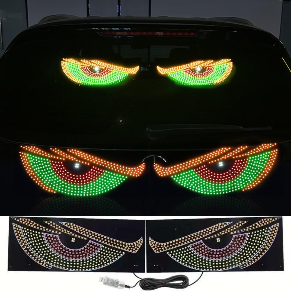 USB RGB Dynamic Demon Eye Light Flexible Pixel Panel Creative Truck Devil's Eye Light  Car Decor