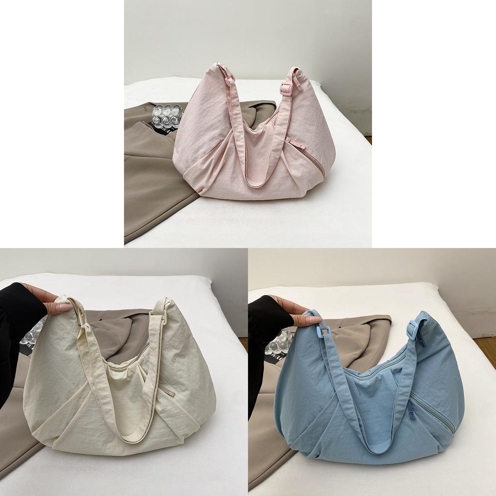 Bolso cruzado de nailon estilo callejero con cierre de cremallera para uso diario