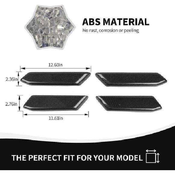 4x Door Handle Armrest Cover Trim For Ford Bronco + 4 Doors Carbon Fiber