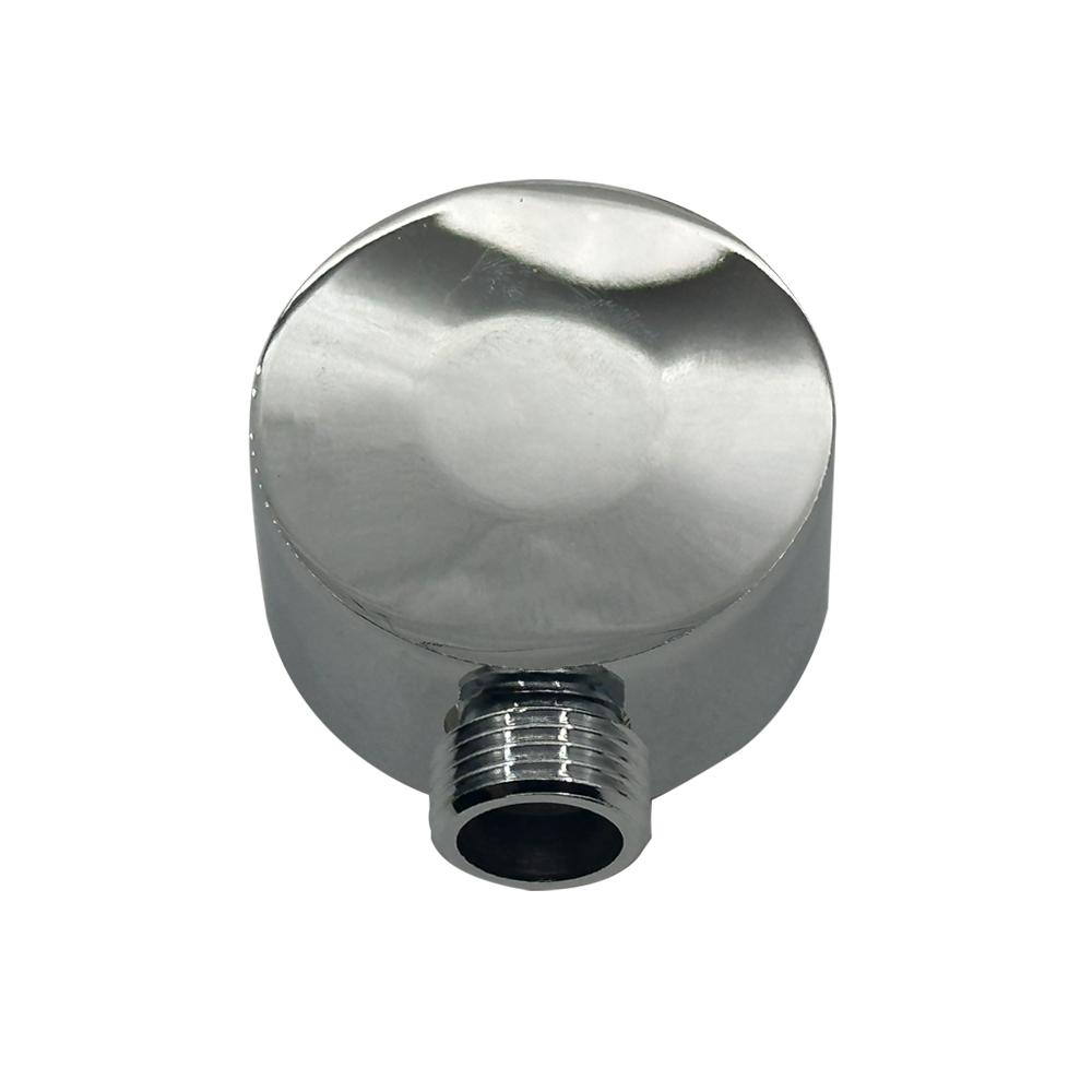 Bathroom G1/2 Shower Hose Connector Round Wall Union Supply Elbow Outlet Spout Wall Mounted,Brushed Nickel