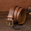 Thickened Men's First Layer Cowhide Retro Belt Copper Buckle Trendy Casual Belt