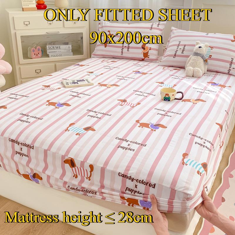 Fitted Sheet Pure Cotton Non-fading Non-balling Single-piece Bed Sheet Non-slip Multi-specification Bedding Bedspread Protector