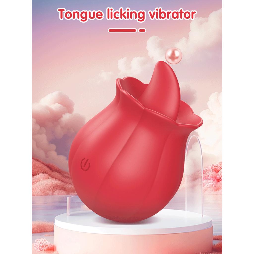 Sex Toy Rose Vibrator,Clitoral Nipples Penis Stimulator,Realistic Tongue Flower Vibrater With 10 Tongue Licking Mode,Adult Sex Toys For Women