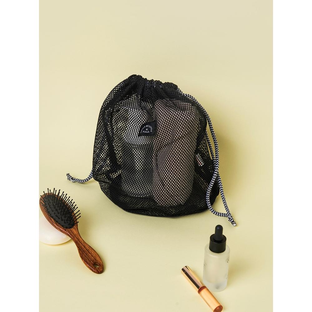 Daiso Mesh Tightening Pouch Black