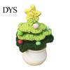 Handcrafted Holiday Desktop Ornaments Hand Crochet Potted Christmas Tree, Creative Knitted Plant Mini Handmade Wool Decorations Cute Home Decorations,