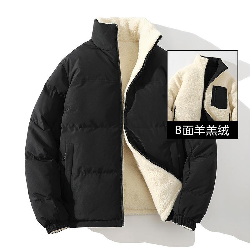 [Double-sided wear] 2025 winter new Japanese double-sided lamb wool cotton-padded jacket for teenagers outdoor trendy brand cotton-padded jacket