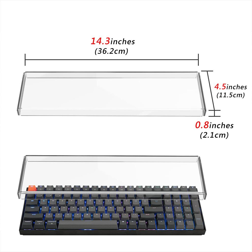 Geekria Keyboard Dust Cover, Clear Acrylic Keypad Cover for Keychron K4, RK Royal KLUDGE RK100, Nuphy Air96 V2, and LOFREE Flow Low-Profile