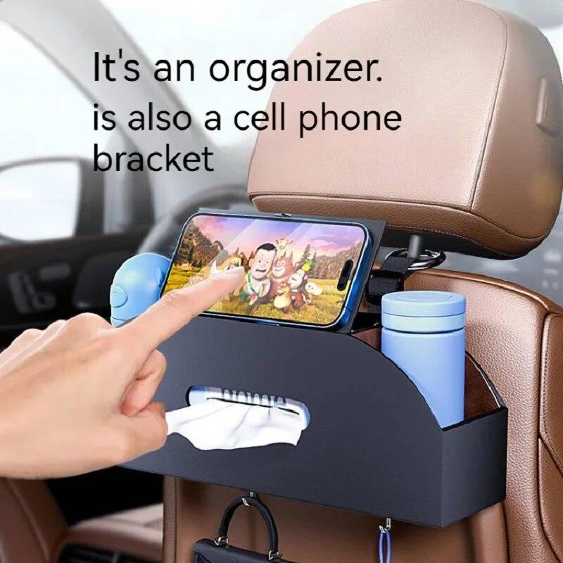 Úložný box na zadní stranu autosedačky Multifunkční kožený box na kapesníky do auta Úložný box na zadní stranu autosedačky Držák na pohár Kreativní Přenosnost