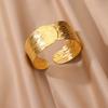 Stainless Steel Bangles Bracelets for Women Gold Color Geometric Texture Open Cuff Bangle Bracelet Femme Vintage Jewelry