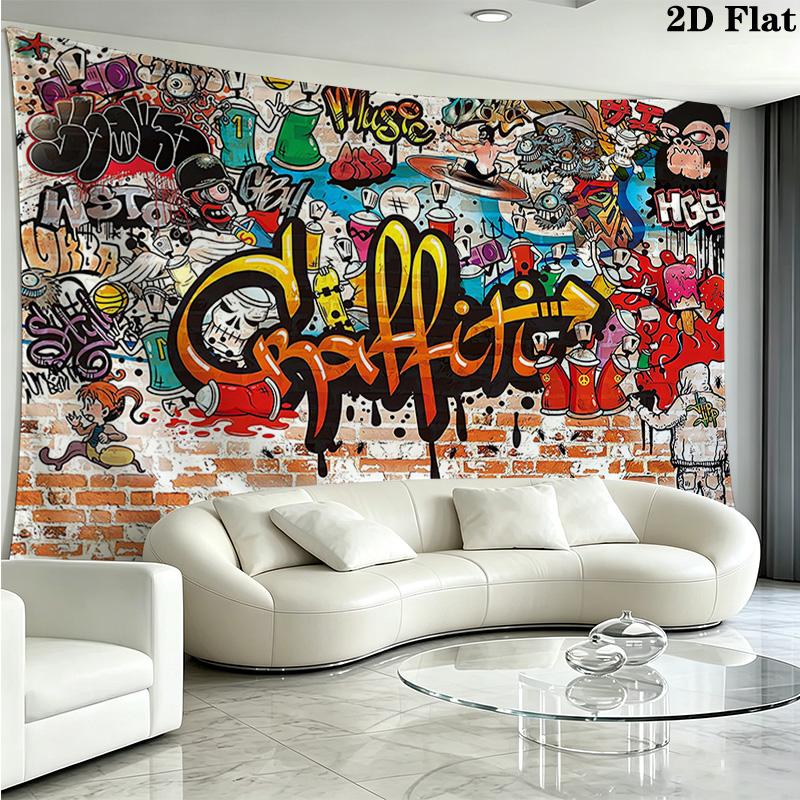 Hip pop Wall Tapestry Aesthetic Wall Hanging Printed Fabric Blanket Decorative Tapestries for Bedroom Living Room Home Decor