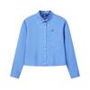 Heritage Simple Solid Color Versatile Shirt Women Tops Simp-Blue F11W628419FBU