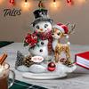 LED Lighted Figurines 2D Acrylic Christmas Angel Figurine with Warm Lights, Glowing Holiday Tabletop Table Decorations Decor for Home Living