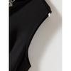 Classic Hepburn Black Dress! Female Lapel Rhinestone Portable Air Cotton Sleeveless Dress Fall and Winter