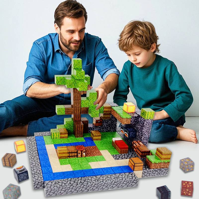 50pcs Magnetic Building Blocks Children Minecraft Style Creative Learning Toy