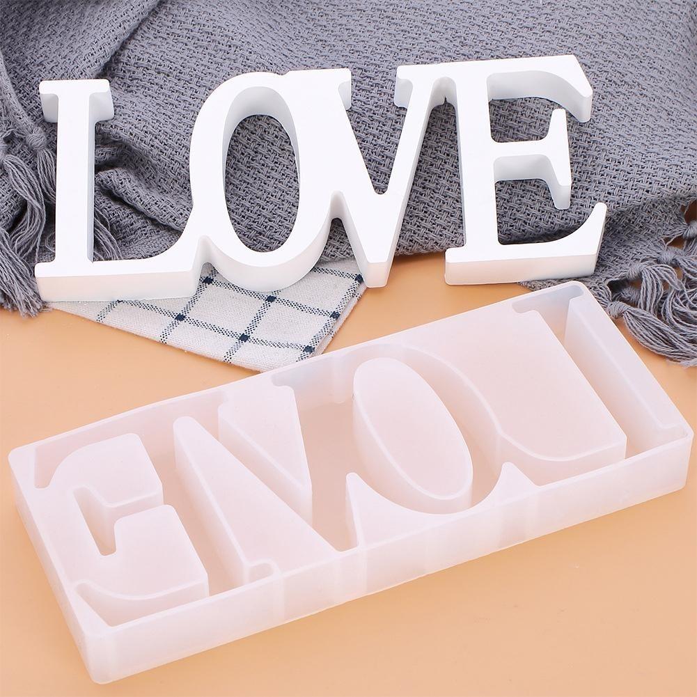 DIY Crystal Mold Handmade Pendant Crafts Letters Shape High Mirror Mold HOME LOVE Mould Soap Silucone Mold