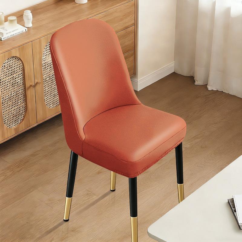 

Waterproof PU Leather Chair Cover Curved Elastic All Inclusive Dining Chair Slipcover Stain Resistant Wash-free Protector 1pcs