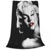 Marilyn Monroe Tepper Flanell Tekstil Dekor Pustende Supervarme Kastetepper for Sengetøy Sofa Plysj Tynt Dyne