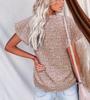 2026 Summer Women's V-neck Floral Pleated Short-Sleeve Shirt