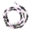 Natural Black Rutile Amethyst Rose Quartz Gemstone Beads Necklace 17" UB-4018 UB-4018