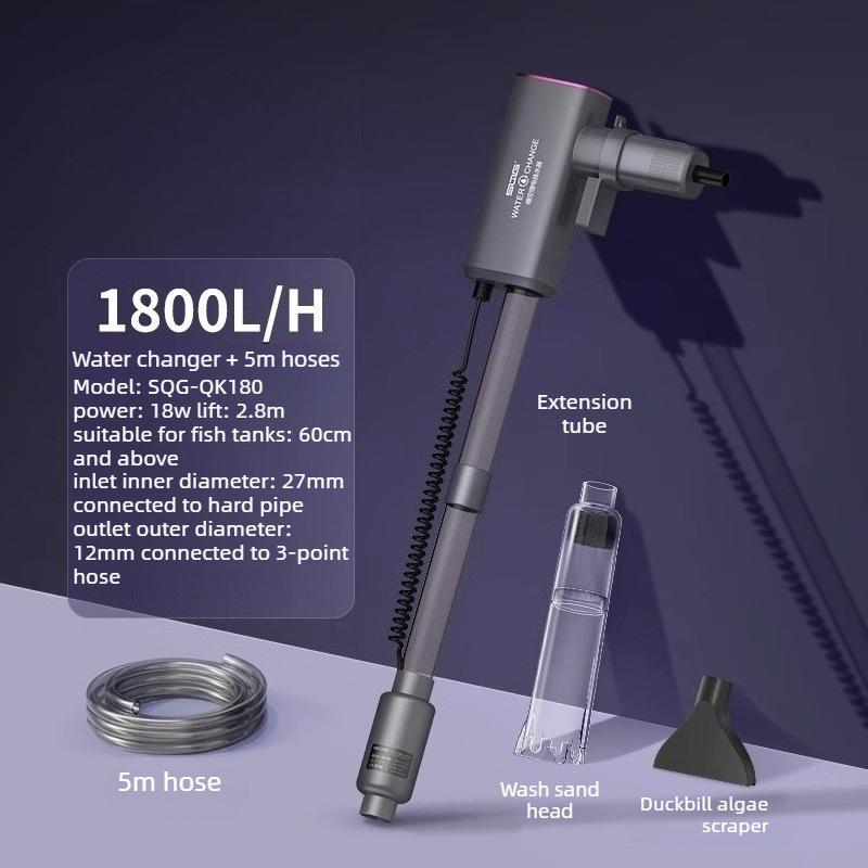 Fish Tank Sand Cleaner Pump Large Flow Water Poop Cleaner Automatic Electric Aquarium Vacuum Fishbowl Washer Cleaning Tools