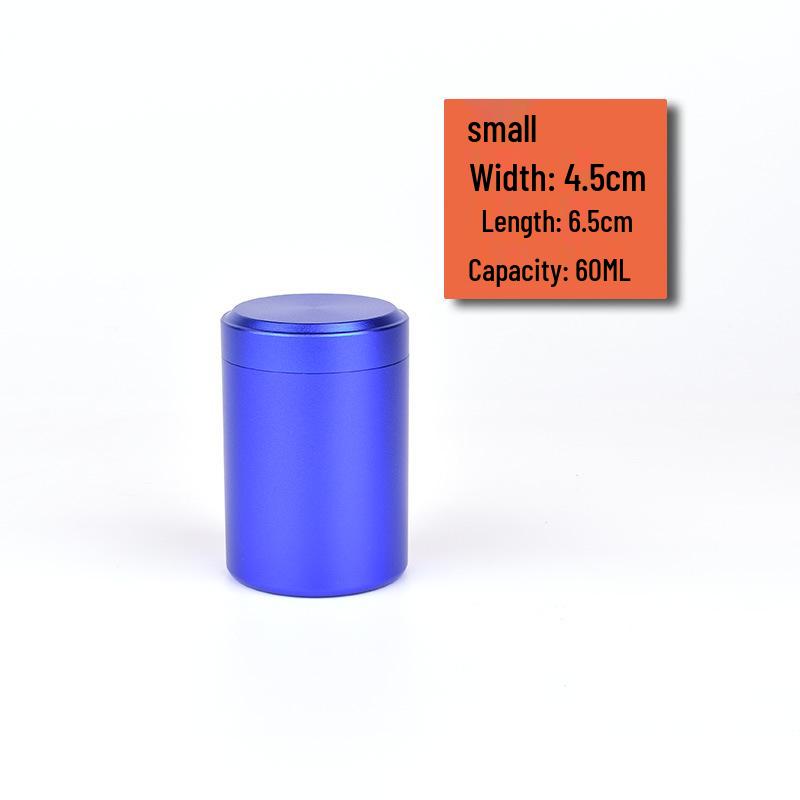 Mini Aluminum Alloy Sealed Tea Can - Compact Metal Storage for Loose Leaf Tea