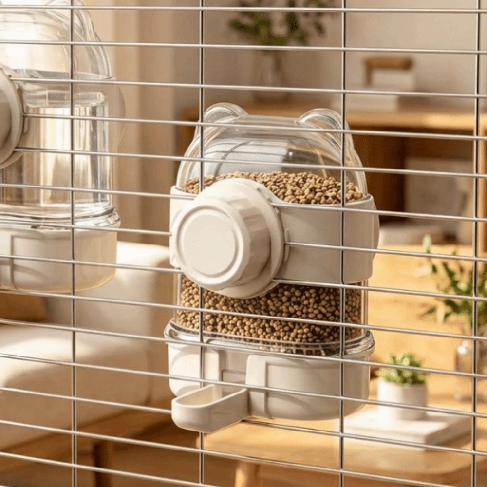 Hanging Automatic Bird Feeder Clear Bird Feeding Bowl 2 in 1 Bird Water Dispenser Parakeets