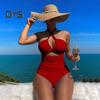 Women Monikni Sexy Suspender One-Piece Bikini Slim Fit Padded No Underwire Swimsuit Beach Sports Wear