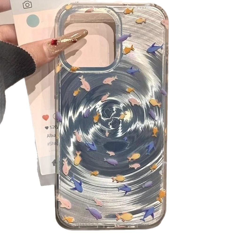 Submarine fish school is suitable for iPhone17 ProMax vortex mobile phone case 16 Apple 13/15 advanced 14 large holes