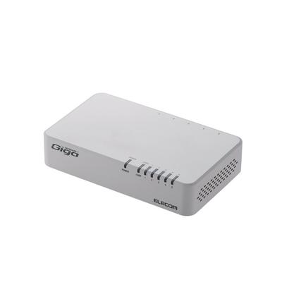Elecom Giga Switching Hub/5P/Plastic/Magnet/White