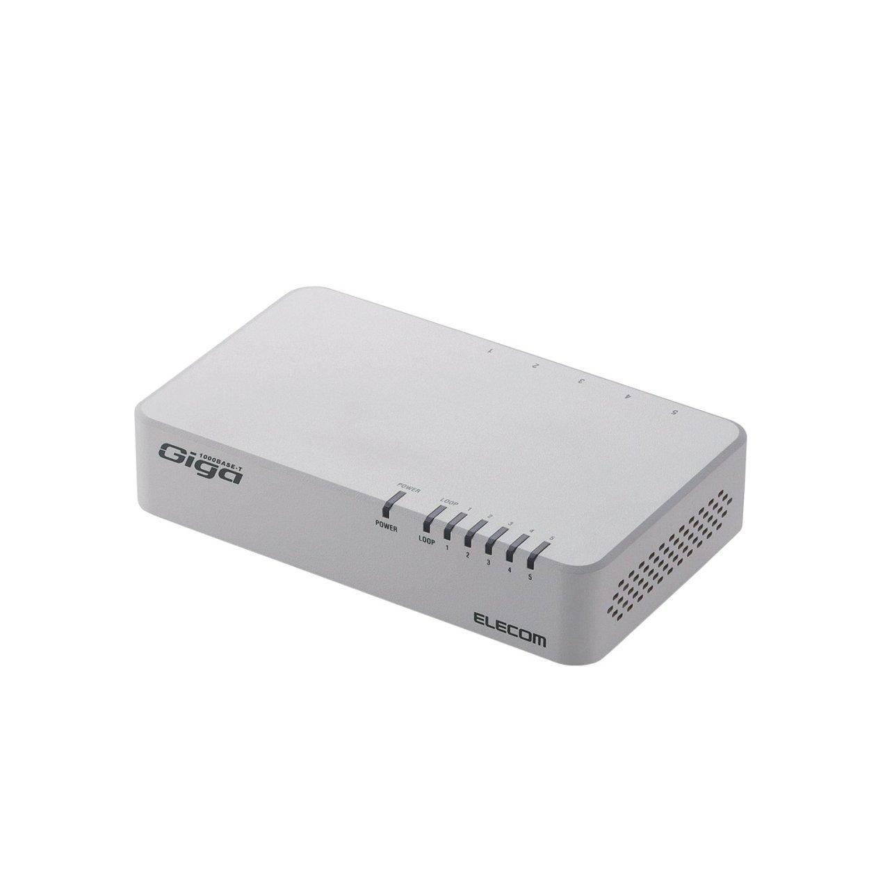 

ELECOM Giga Switching Hub/5P/Plastic/Magnet/White білий