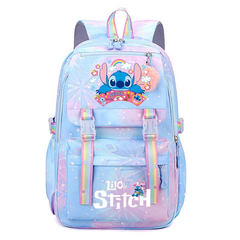 Stitch mugursoma studentiem, liela ietilpība, varavīksnes