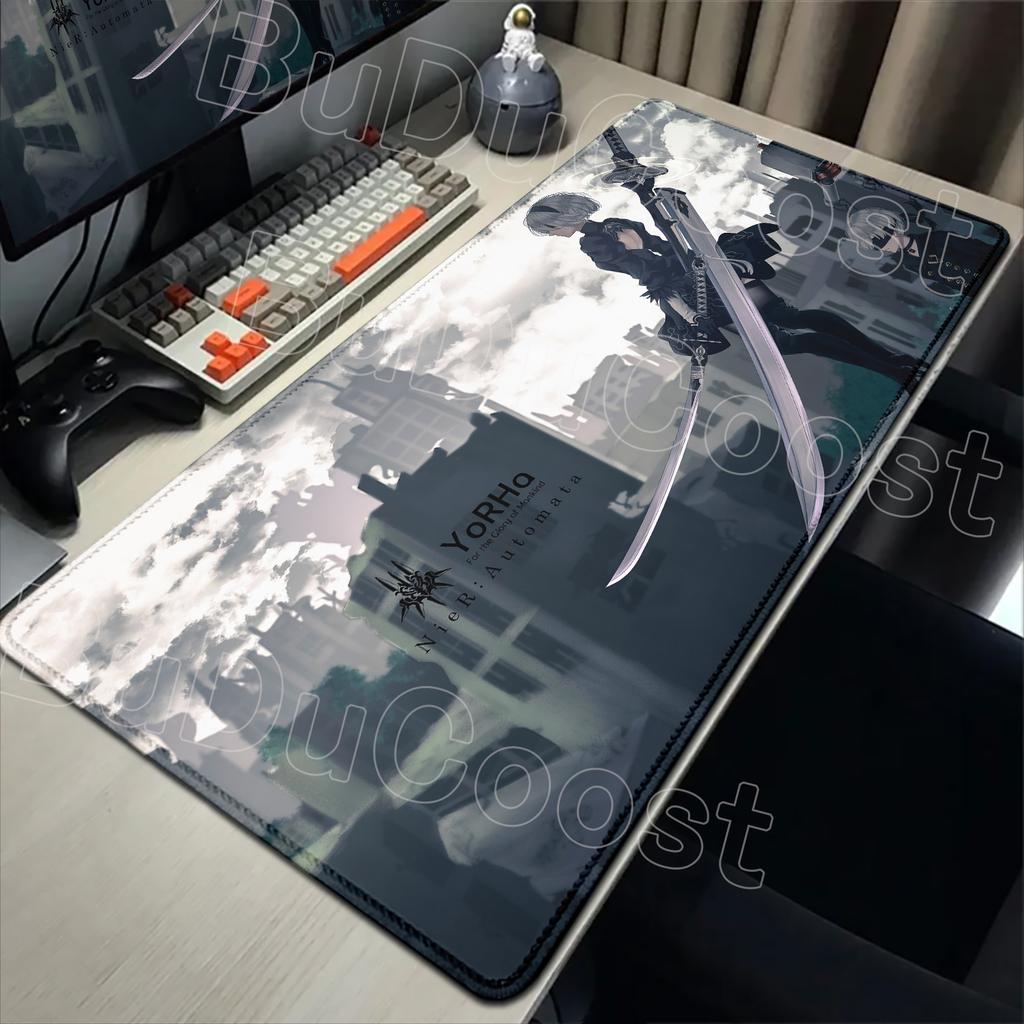 E-sports Pretty NieR:Alfombrilla de ratón Automata 2B Alfombrilla de goma grande para mesa Alfombrilla de ratón para juegos de PC Alfombrilla para escritorio de portátil Alfombrilla antideslizante para teclado de ordenador
