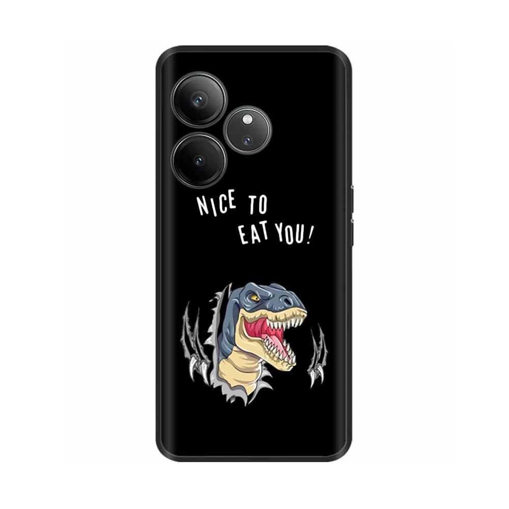 For Realme GT 6 GT 6T Case Black Silicone Luxury Bumper Cute Soft TPU Phone Cases For Realme GT6 5G Cover Shells Coque 6.78''