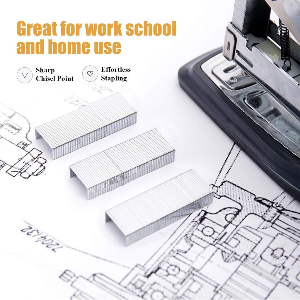Deli 10,000 Staples, Fits Deli 25, 40 and 60 Sheet Capacity Staplers, Standard 1/4 Inch Length, 24/6, Jam Free Sharp Chisel Point Design, 10 Boxes of