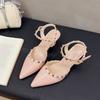 Women's Fashion Sexy 2025 New Pointed Rivet Decorated High Heels Dress Dating Wedding Banquet Party Stiletto High Heels