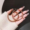 Retro Hong Kong Style New Red Flocking Fashion Simple Large Circle Earrings Women's New Trendy Elegant Atmosphere Versatile Earrings