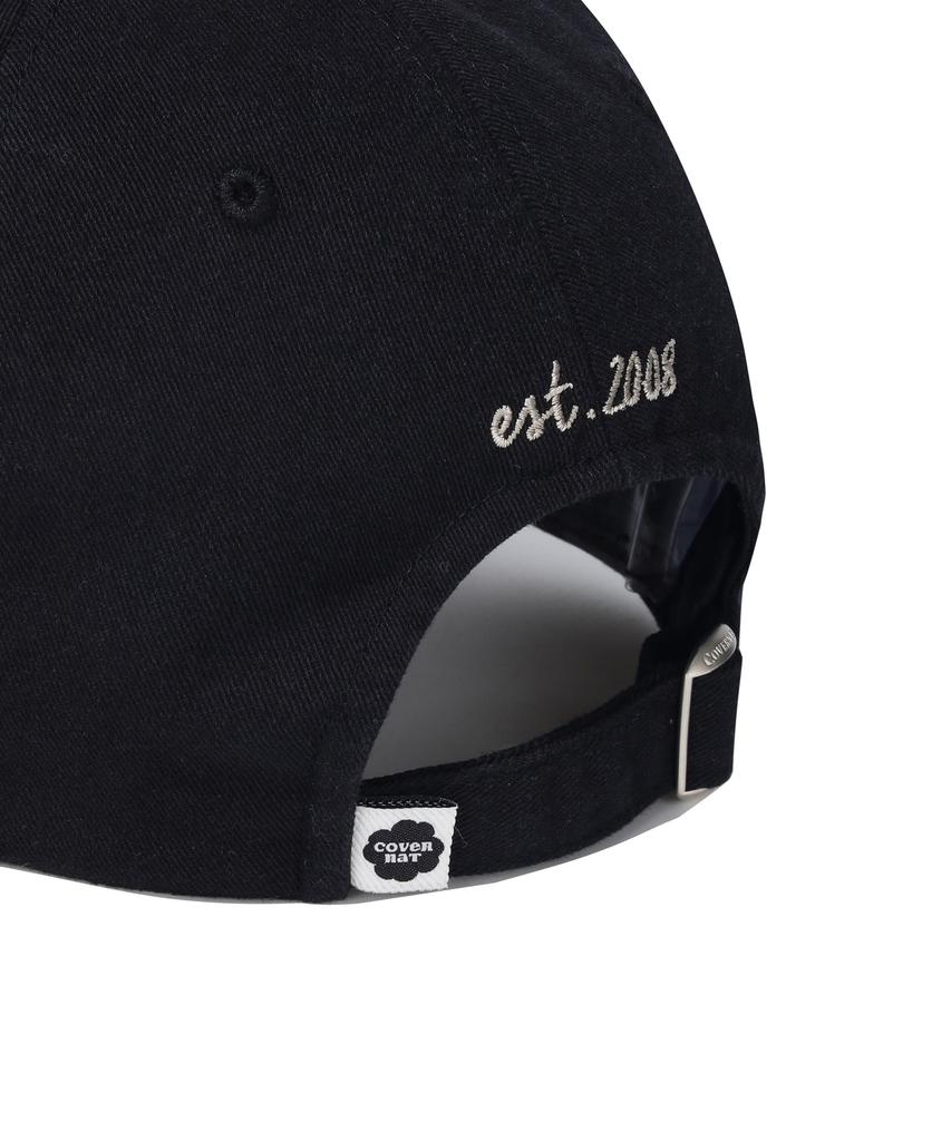COVERNAT WOMAN Clover Heart Grunge Ball Cap Black