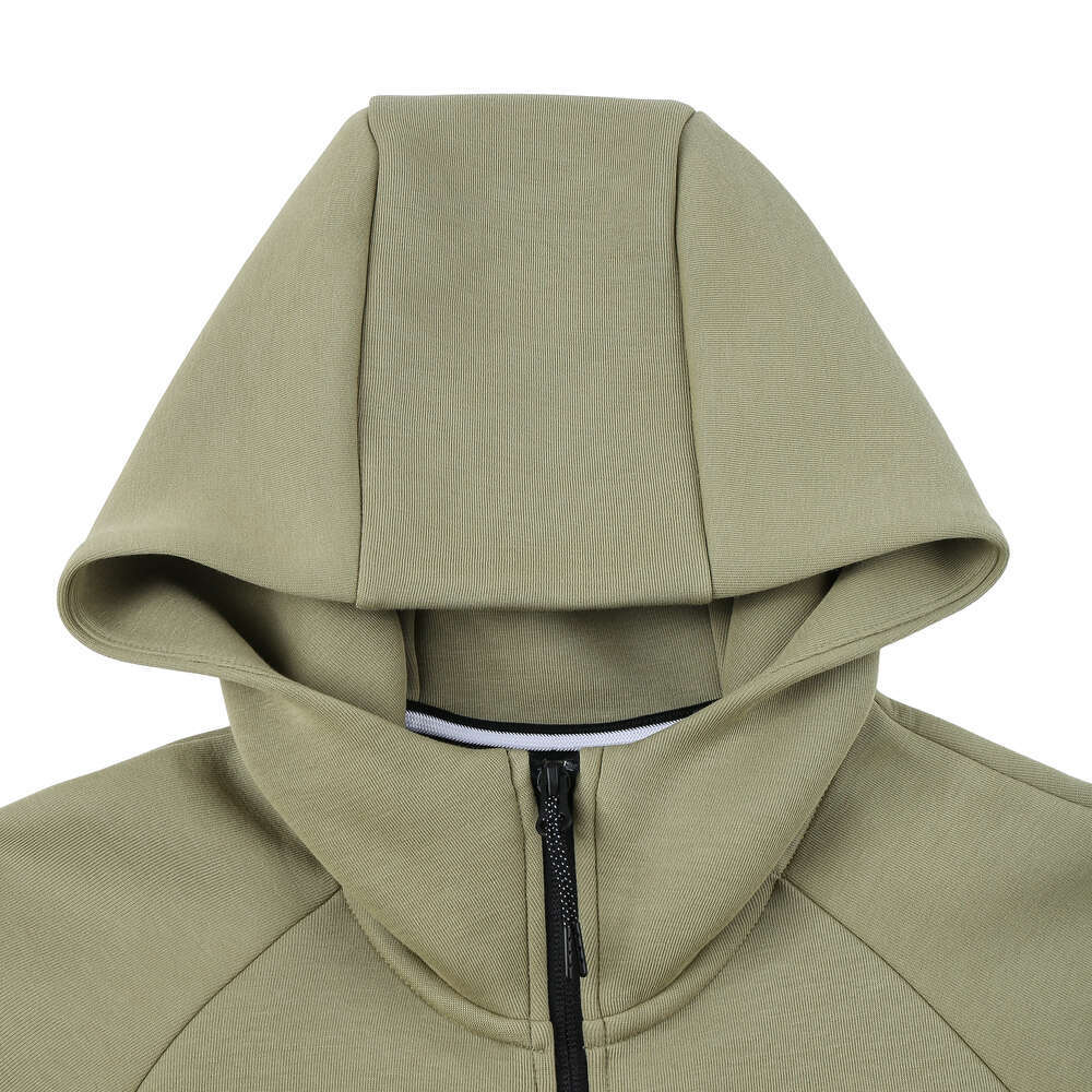 Nike Sportovní bunda s kapucí Tech Fleece Windrunner na zip Olivová HV0950-277