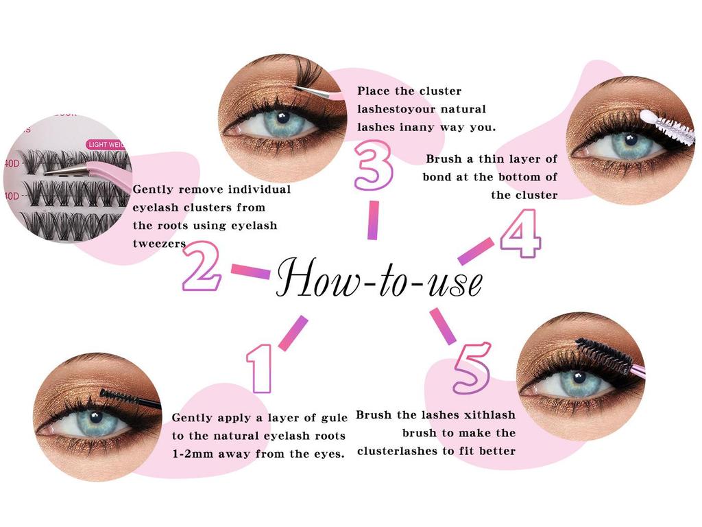 DIY Cross-Border 10D/30D/60D Kluster Ögonfransar Bok: Naturliga, Böjda, D-kurva Segment, Tjocka Lösögonfransar.