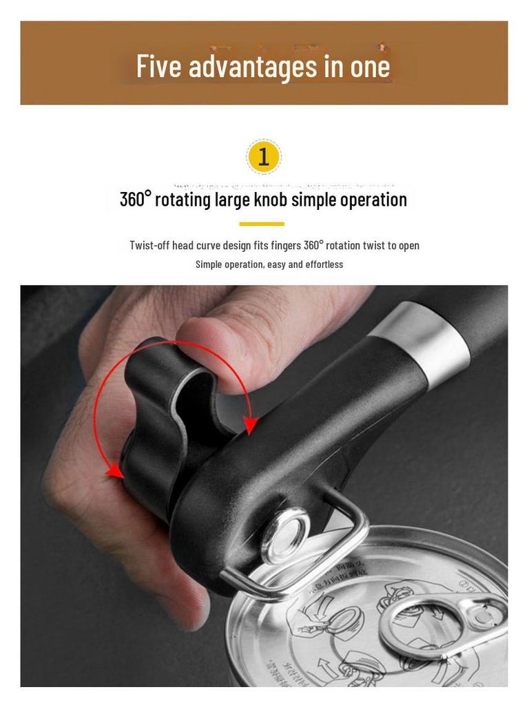 Stainless Steel Multi-Function Safe Can and Bottle Opener