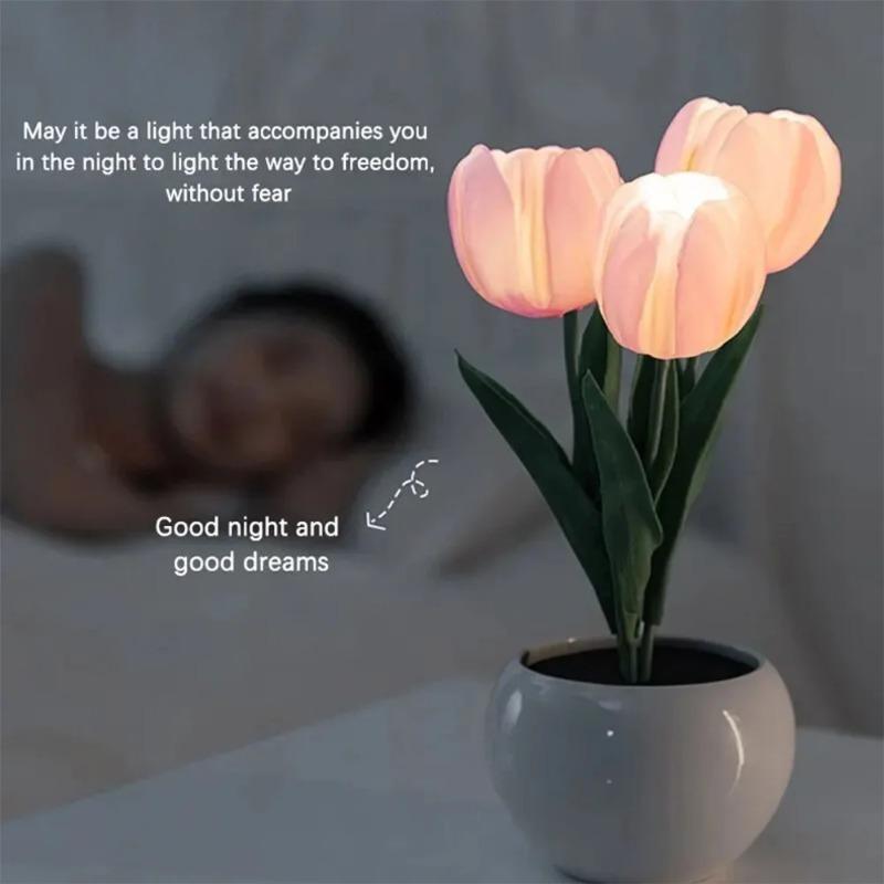 Simulated Flower LED Tulip Night Light Suitable for Holiday Gifts Dormitory Bedside Room Decoration Sleep Atmosphere Light