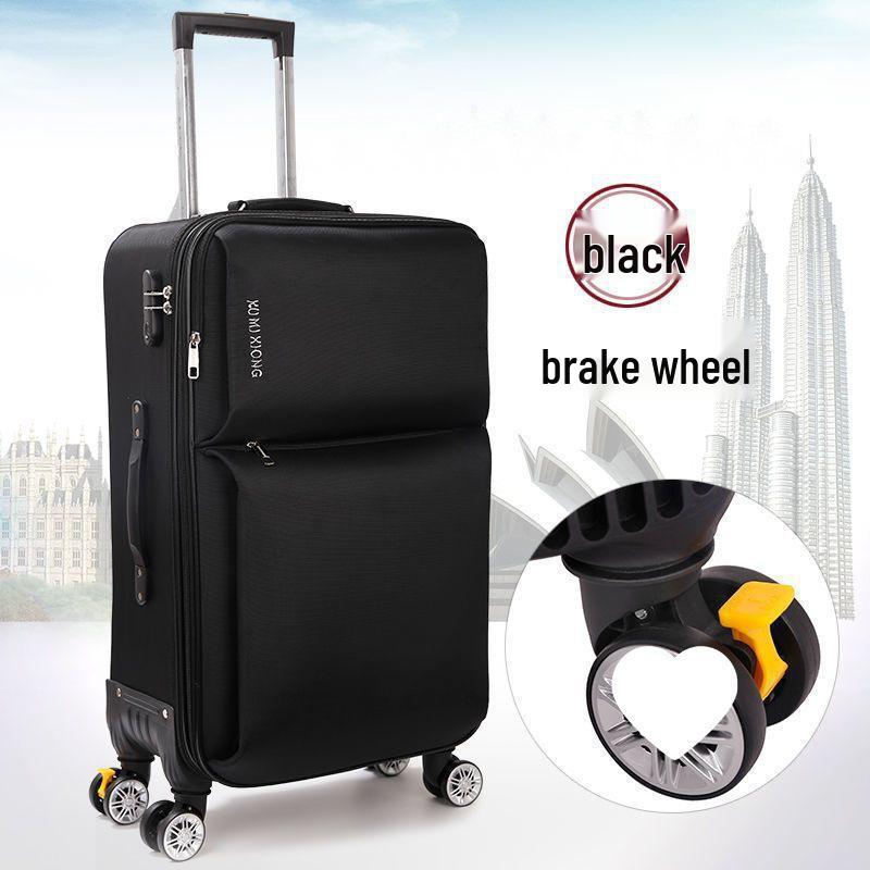 Canvas Large Capacity Carry-On Suitcase with Universal Wheels, Combination Lock, and Durable Trolley for Men and Women