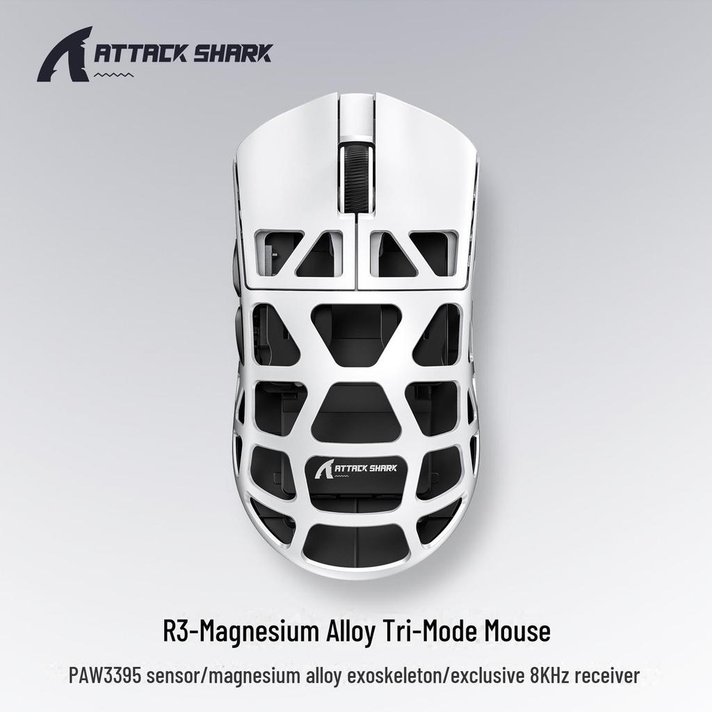 Attack Shark R3 Lightweight Magnesium Alloy Gaming Mouse, PAW3395 Sensor, Bluetooth Wireless, 4K/8K Compatibility