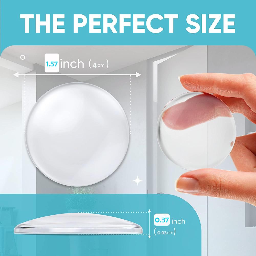 6 Pcs Clear Wall Door Handle Stopper  for Wall Fridge Cabinets Headboard